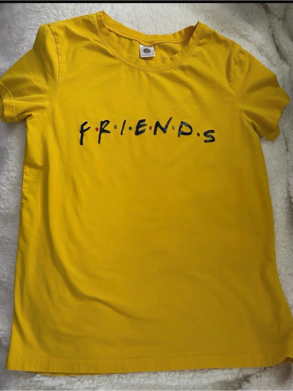 H&M Yellow FRIENDS Logo Short Sleeve Tee